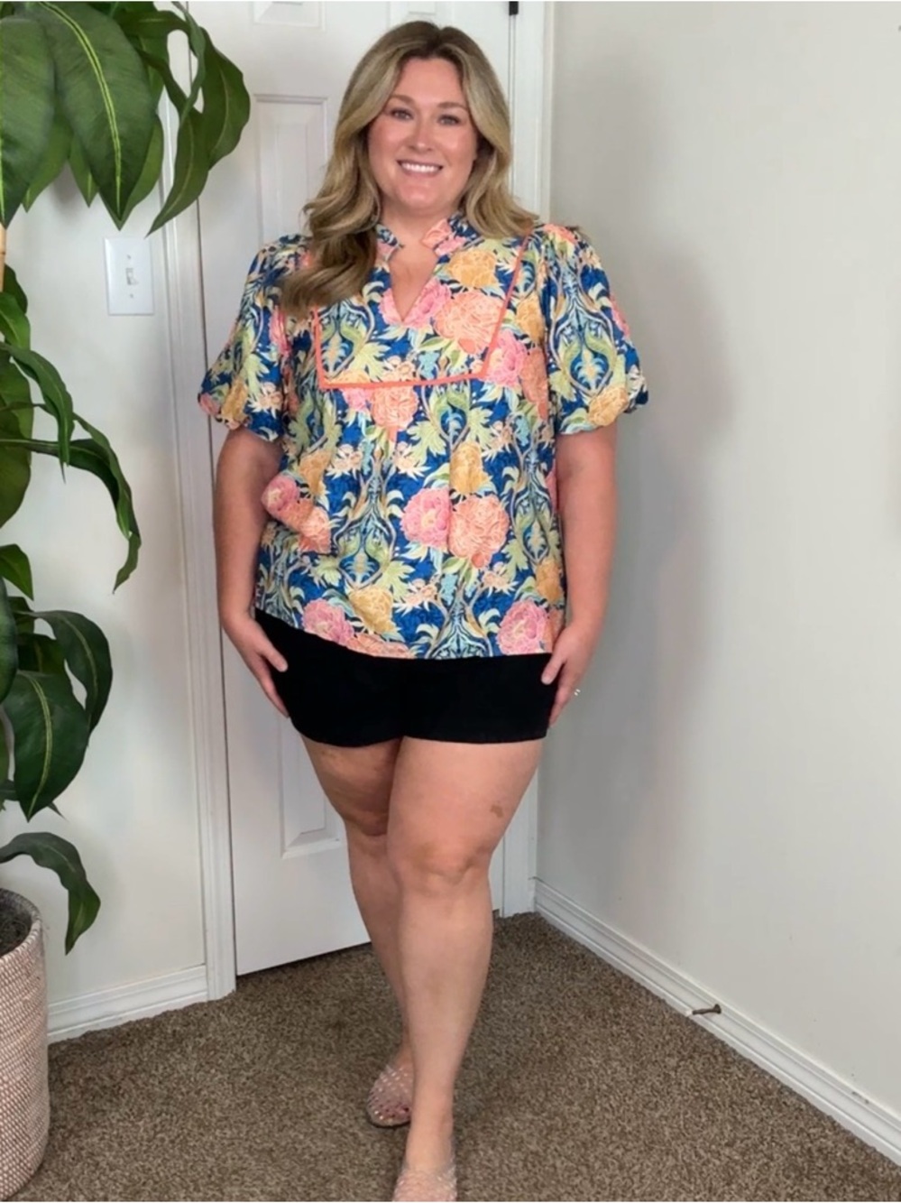 Floral puff sleeve blouse - Picture 2 of 3